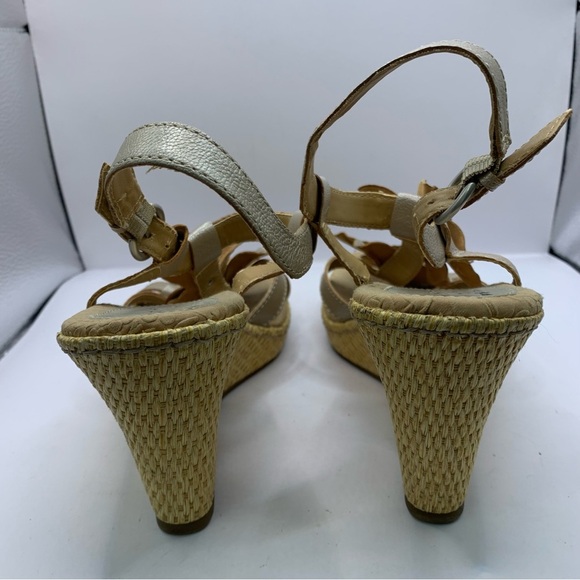 Born wedge floral sandals size 10 cork heel - Picture 3 of 9